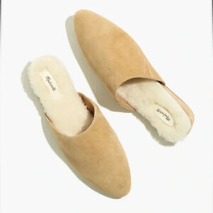 MADEWELL The Suede Kasey Mule in Faux Shearling